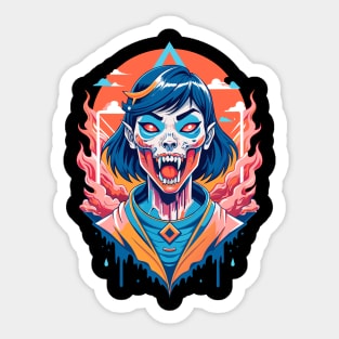 Pop Art japanese horror kuchisake onna Sticker